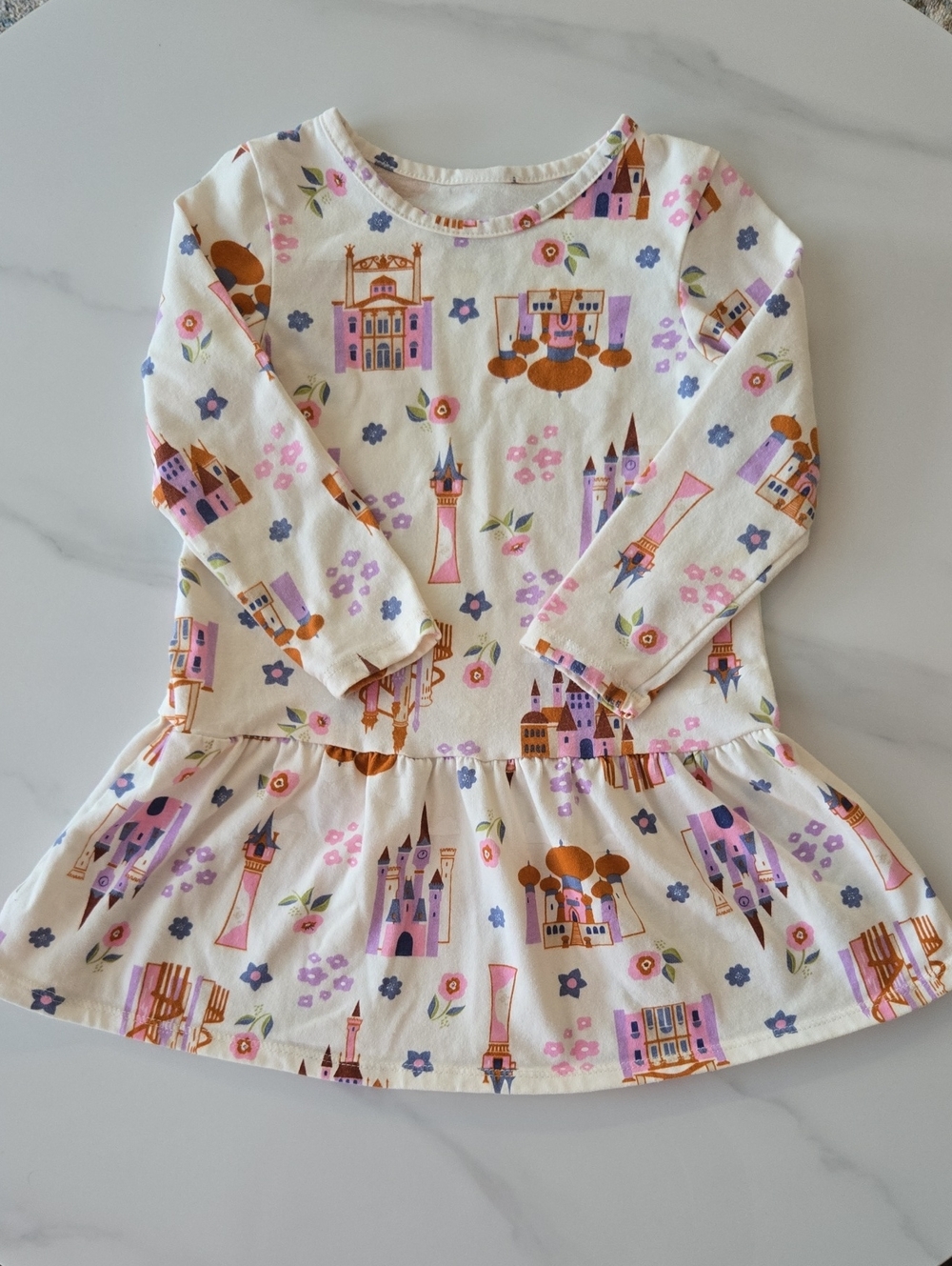 Disney Princess Castles Long-Sleeve Dress 3T